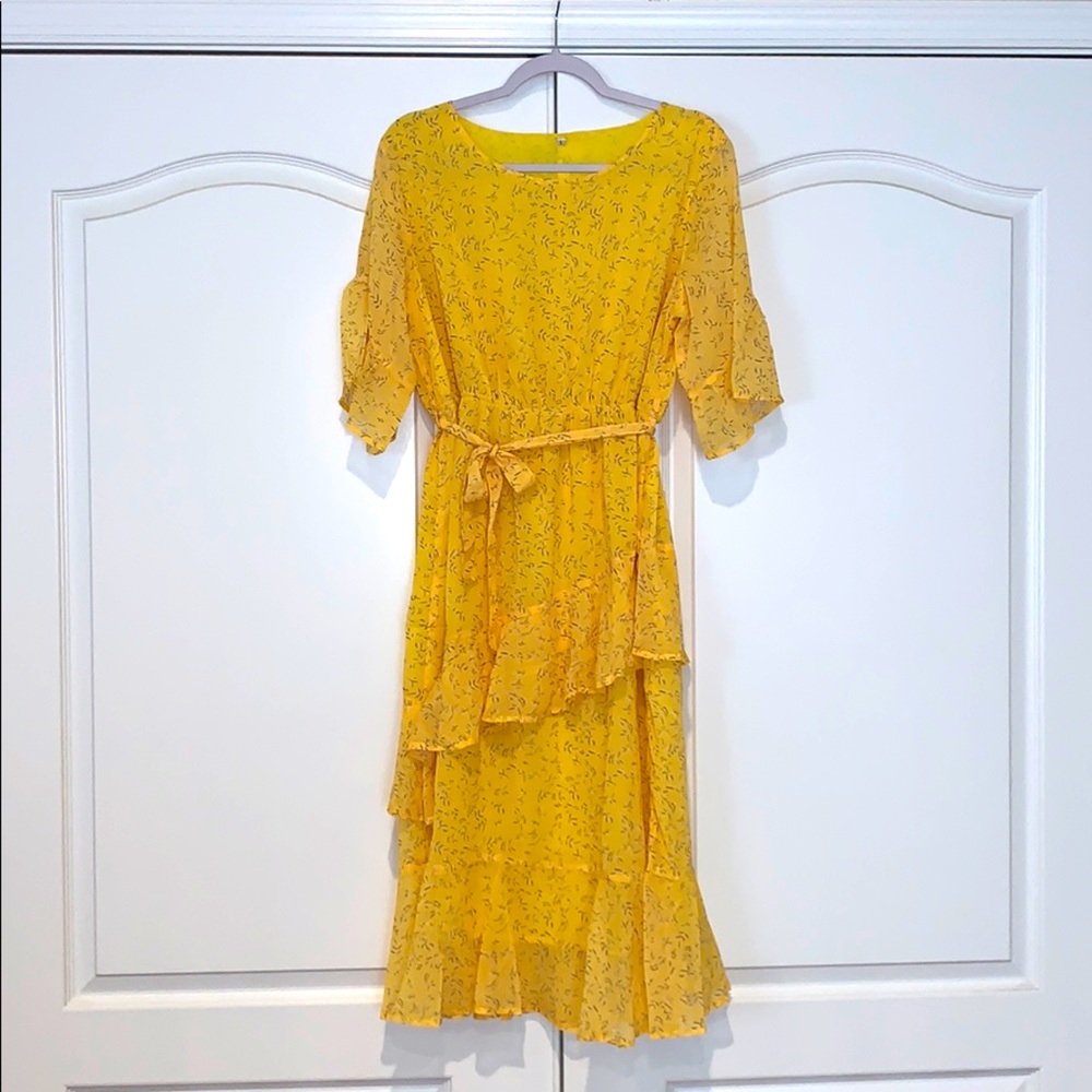 Yellow flowy dress